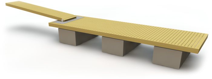 Flytbrygga med betongpontoner 8 m