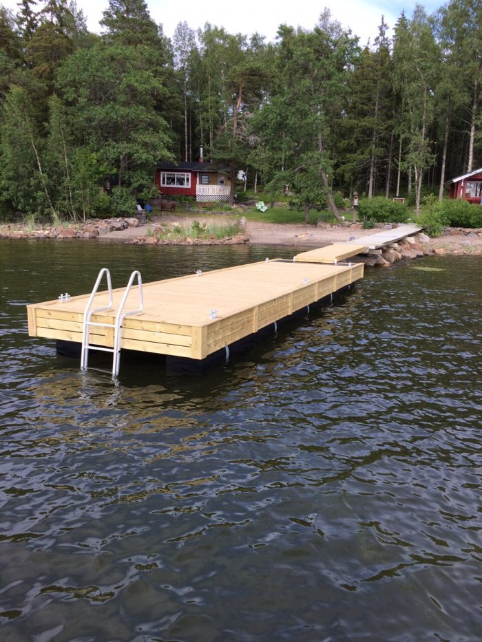 Flytbrygga rörponton 10 m – Stabil brygga - HF Bryggan
